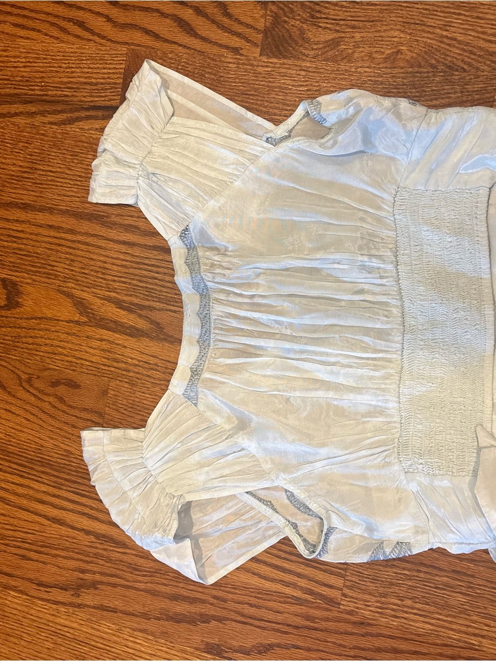 Free People Sahara Embroidered Top Blue Morning - Picture 6 of 7